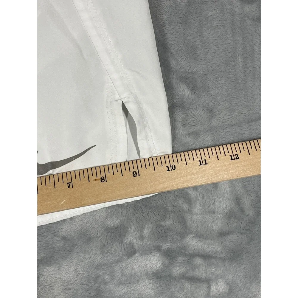 Nike Dri-FIT Womens White Running Shorts XS Athletic Liner Zip Pocket 4380